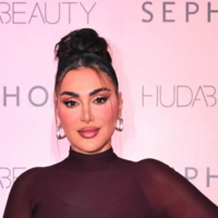 Huda Kattan attends the Sephora x Huda Beauty – Pink vs Peach KSA at Sidra Arts on January 16, 2024 in Riyadh, Saudi Arabia. (Cedric Ribeiro/Getty Images for Huda Beauty via JTA)